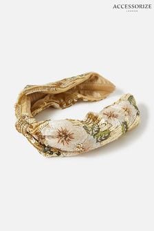 Accessorize Gold Toned Floral Embellished Headband