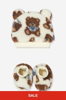 Moschino Kids Baby Bear Hat And Booties Gift Set