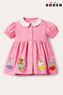 Boden Pink Woven Appliqué Dress (U88482) | £35 - £37