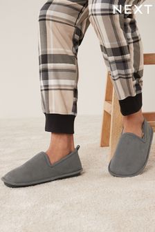 Grey Closed Back Slippers (U88700) | £20