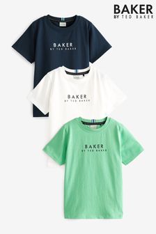 Baker by Ted Baker Black/Red/White T-Shirts 3 Packs (U88805) | £30 - £34