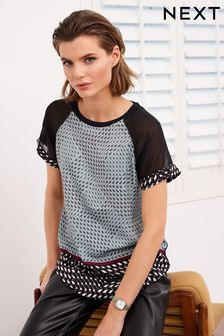 Buy Women's Black Print Tops Online | Next UK