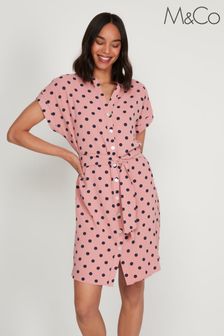 M&Co Pink Spot Shirt Dress (U89072) | £40