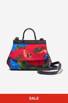Dolce & Gabbana Kids Girls Floral Handbag in Black