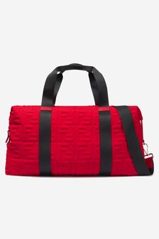 Fendi Kids FF Logo Duffle Bag in Red