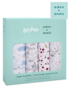 aden + anais Harry Potter™ iconic Large Cotton Muslin Blankets 4 Pack (U90579) | £50