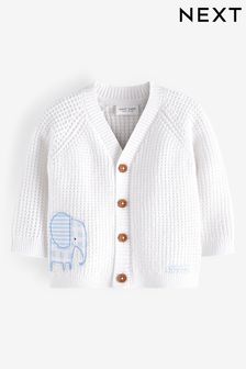 White Elephant Knitted Baby Cardigan (0mths-2yrs) (U91631) | £16 - £18