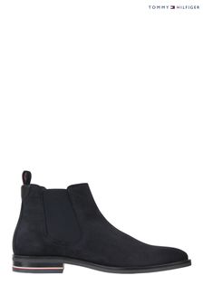 Tommy Hilfiger Blue Signature Suede Chelsea Boots
