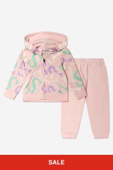 Guess Baby Girls Logo Tracksuit in Pink