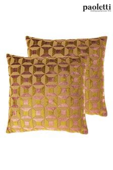 Riva Paoletti 2 Pack Yellow Empire Filled Cushions