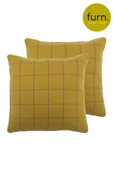Furn 2 Pack Yellow Ellis Filled Cushions