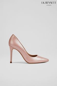 L.K.Bennett Fern Pink Pearlised Patent Pointed Toe Courts