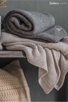 Gallery Home Grey Chunky Knitted Throw