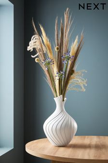 White Pleated Ceramic Flower Vase (U95424) | £50