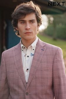 Pink Tailored Fit Check Suit (U95936) | £89