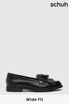 Schuh Wide Fit Compass Tassel Black Loafers (U96310) | £55