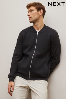 Black Black Texture Bomber Jacket (U97175) | £38