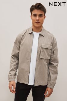Grey Zip Through Shacket (U97449) | £45