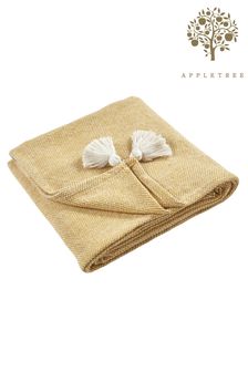 Appletree Yellow Kaidon Recycled Cotton Bedspread