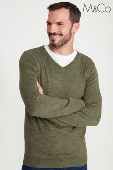 Buy Jumpers M\u0026Co Green Vneck Online 
