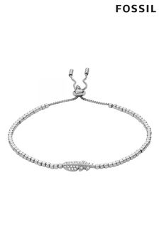 Fossil Ladies Silver Jewellery Vintage Motifs Feather Glitz Bracelet