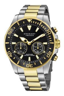 Kronaby Gents Diver Collection Silver And Gold Hybrid Watch