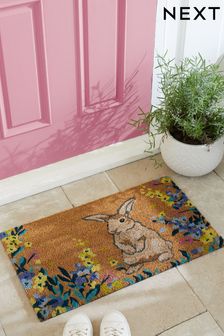 Natural Easter Bunny Floral Doormat (U98813) | £16