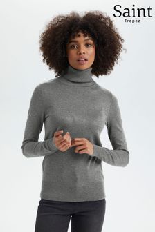 Saint Tropez Grey Mila Rollneck Pullover Jumper (U99105) | £30