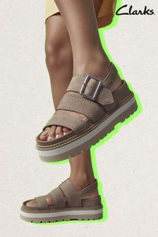 Clarks Natural Leather Orianna Over Sandals (U99599) | £85