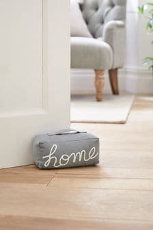 Grey Home Embroidered Doorstop (UY6499) | £14