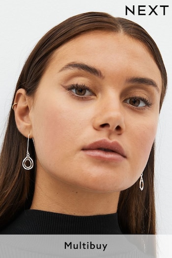 Gold Tone/Silver Tone Recycled Metal Shaped Drop Earrings (100014) | £10