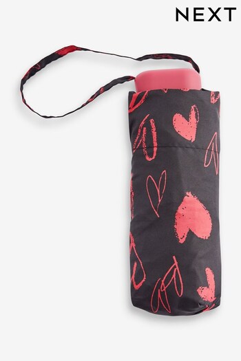 Black/Red Compact Umbrella (100512) | £12
