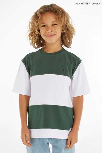 Tommy Hilfiger Chain Green Colourblock T-Shirt (100551) | £26 - £29
