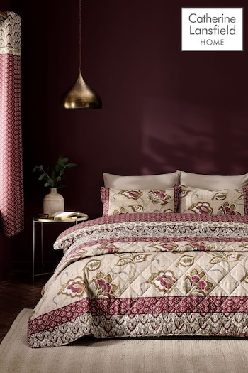 Catherine Lansfield Red Kashmir Easy Care Duvet Cover and Pillowcase Set (101121) | £16 - £23