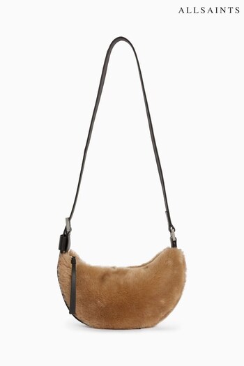 AllSaints Half Moon Shearlng X Brown Bag (101812) | £229