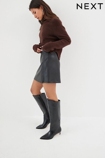 Black Forever Comfort® Pointed Toe Knee High Boots (101829) | £65