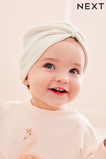 Cream Baby Knitted Turban Hat (0mths-2yrs) (102058) | £6
