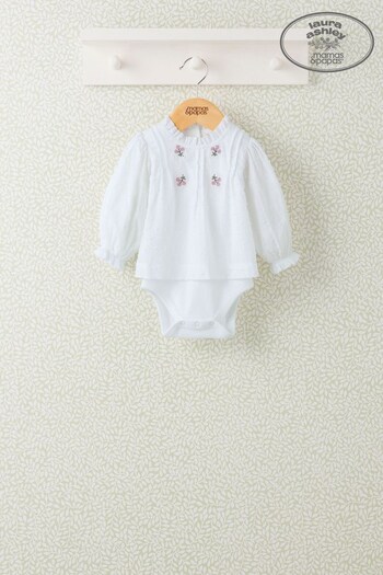 Mamas & Papas x Laura Ashley White Blouse Bodysuit (102064) | £29