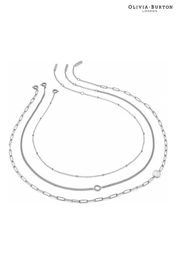 Olivia Burton Jewellery Ladies Silver Tone Classics Illusion Stacking Necklace (102166) | £80