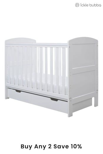 Ickle Bubba White White Coleby Mini Cot Bed and Under Drawer (102369) | £220