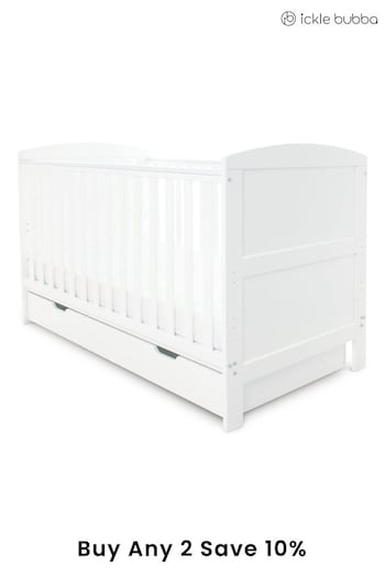 Ickle Bubba White White Coleby Classic Cot Bed and Under Drawer (102444) | £240
