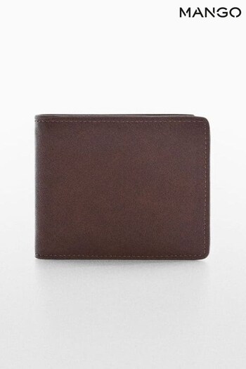 Mango Brown Plain Leather Wallet (102476) | £30
