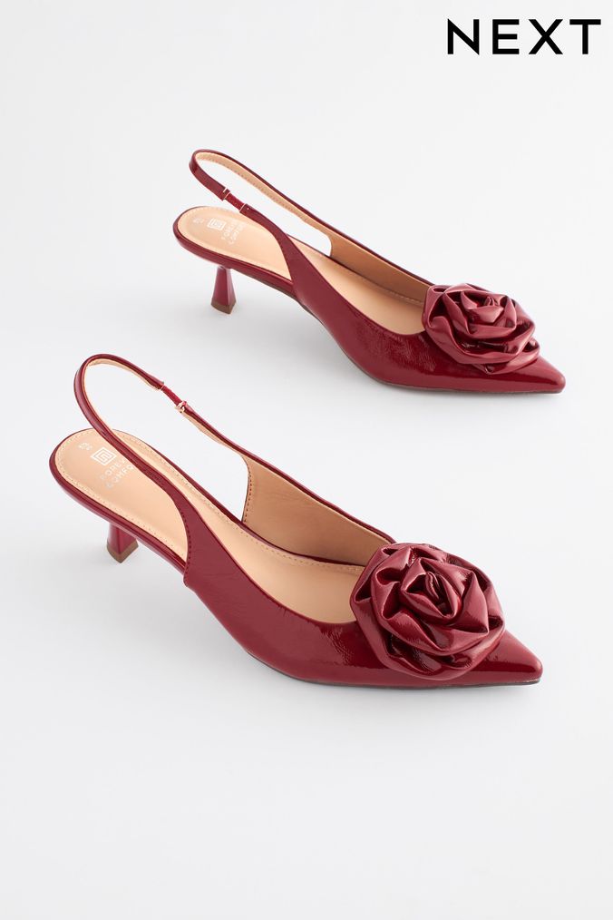 Red party shoes low heel online