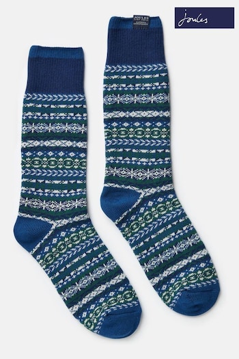Joules Navy Fairisle Socks (102701) | £9.95