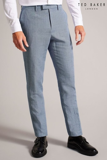 Ted Baker Slim Blue Scopet Puppytooth Jacquard Trousers (103099) | £150