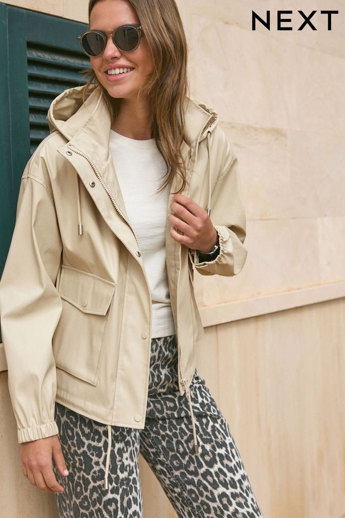 Women s Cream Raincoat Coats Jackets Next Official Site