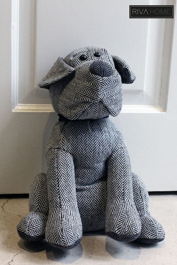 Riva Home Grey Herringbone Dog Doorstop (103348) | £12