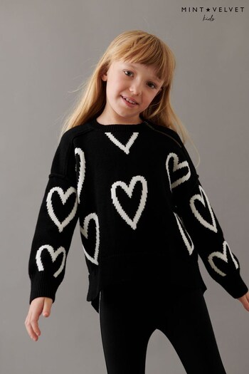 Mint Velvet Black Heart Knit Jumper (103459) | £30 - £34