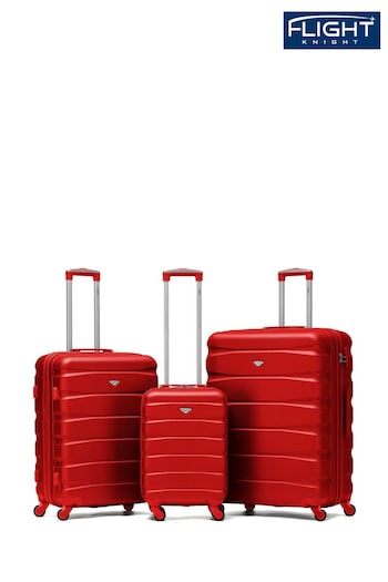 Flight Knight Black Set of 3 Hardcase Large Check in Suitcases and Cabin Case (103977) | £150