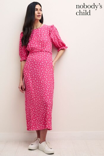 Nobody's Child Pink Felicia Midi Dress (105020) | £55